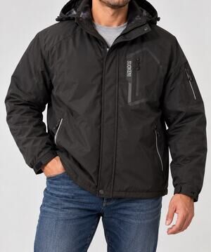 Suokeni Waterproof Ski Jacket Warm Winter Snow Hooded Men XXL Sherpa-Lined Black